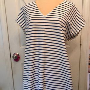 Blue and white striped J. Crew dress